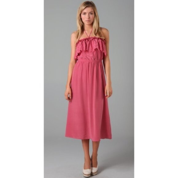 Rebecca Taylor Punched Halter Dress Women Size 2 - Picture 2 of 9